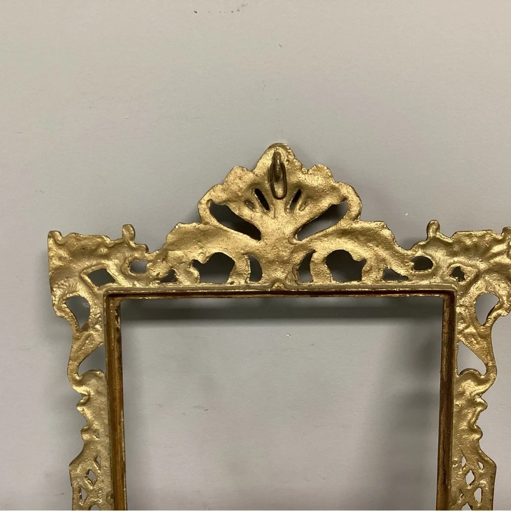 🟡 Vintage Solid Brass Photo or Mirror Frame - Rare - Ornate - Collectible - Picture 7 of 13